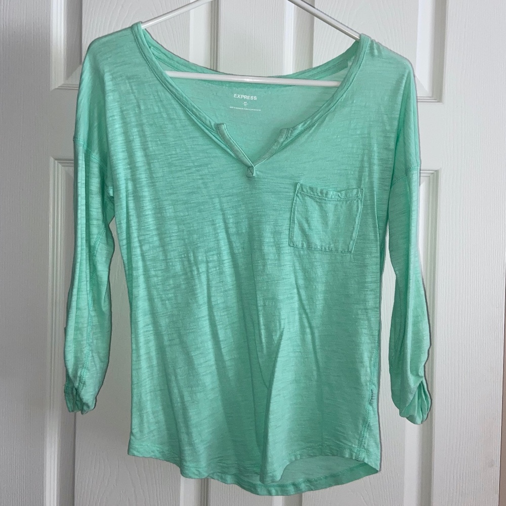 Mint Green long sleeve Casual top